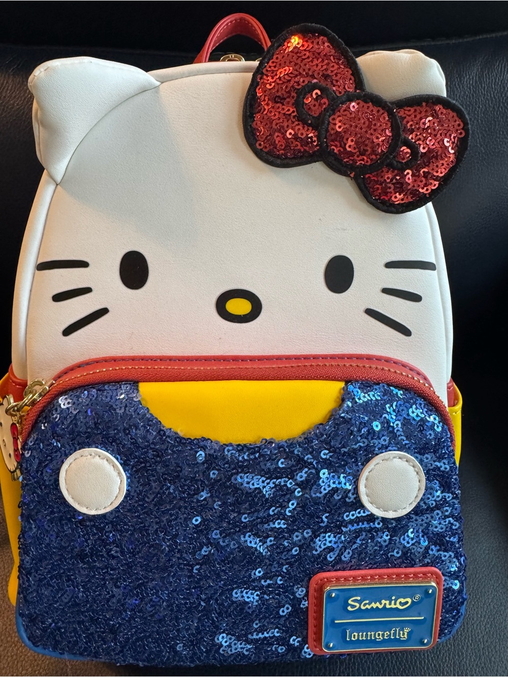 Sanrio Hello Kitty Loungefly Sequin Mini Backpack - White, Red, Blue